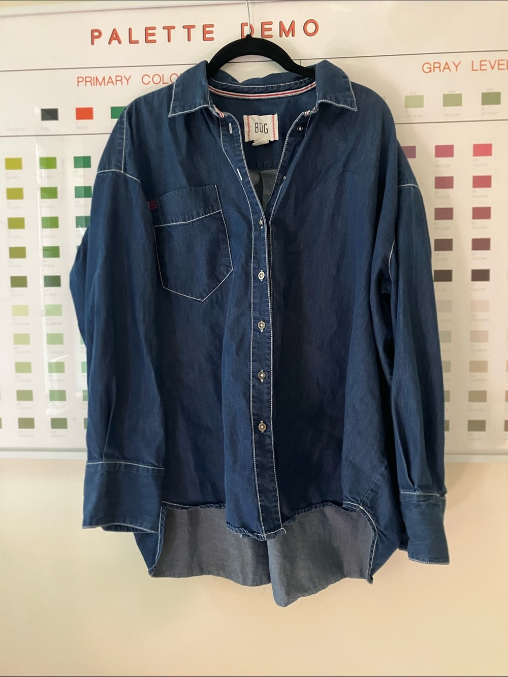 BDG Dark Blue Oversized Denim Shirt